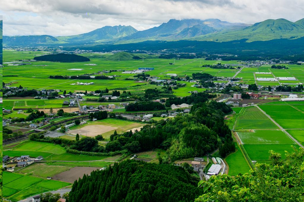 阿蘇山の展望台からの眺め