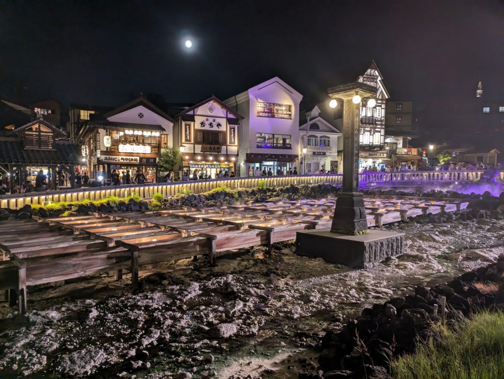 草津　湯畑　夜景
